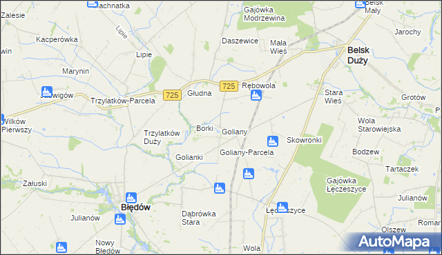 mapa Goliany, Goliany na mapie Targeo