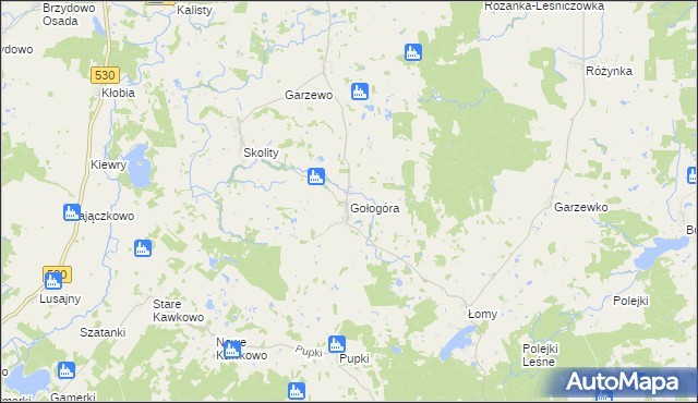 mapa Gołogóra gmina Świątki, Gołogóra gmina Świątki na mapie Targeo