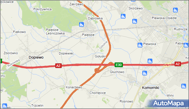 mapa Gołuski, Gołuski na mapie Targeo