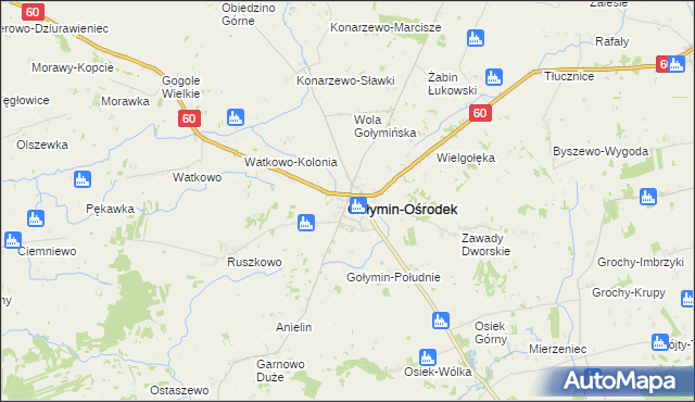 mapa Gołymin-Ośrodek, Gołymin-Ośrodek na mapie Targeo