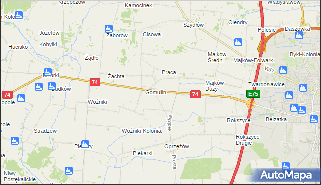 mapa Gomulin-Kolonia, Gomulin-Kolonia na mapie Targeo