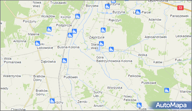 mapa Góra Bałdrzychowska-Kolonia, Góra Bałdrzychowska-Kolonia na mapie Targeo