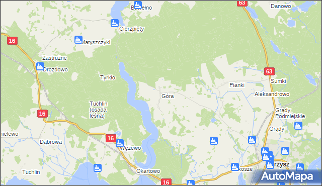 mapa Góra gmina Orzysz, Góra gmina Orzysz na mapie Targeo