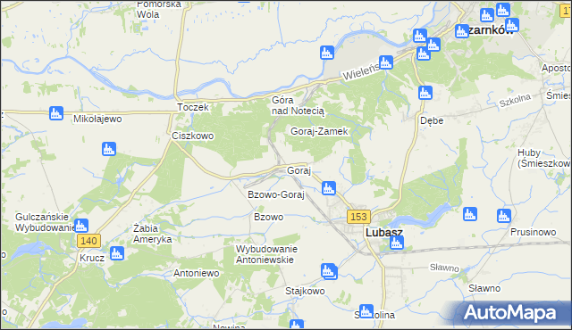 mapa Goraj gmina Lubasz, Goraj gmina Lubasz na mapie Targeo