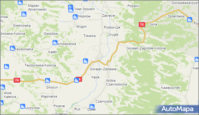 mapa Gorajec-Stara Wieś, Gorajec-Stara Wieś na mapie Targeo