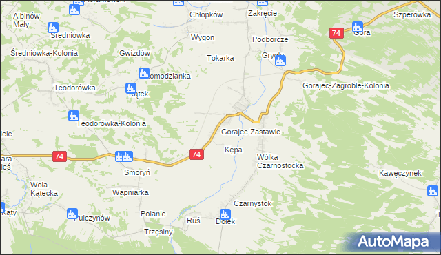 mapa Gorajec-Zastawie, Gorajec-Zastawie na mapie Targeo