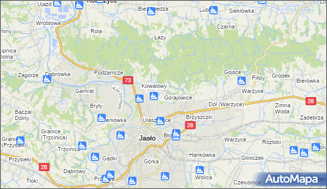 mapa Gorajowice, Gorajowice na mapie Targeo