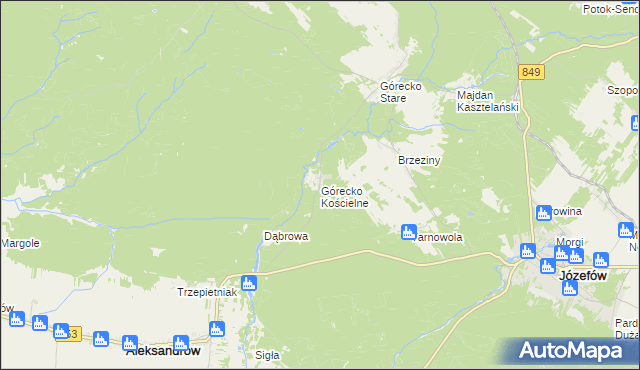 mapa Górecko Kościelne, Górecko Kościelne na mapie Targeo