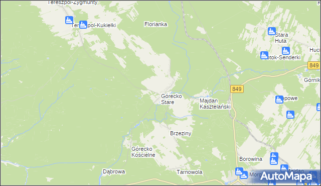 mapa Górecko Stare, Górecko Stare na mapie Targeo