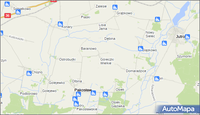 mapa Góreczki Wielkie, Góreczki Wielkie na mapie Targeo