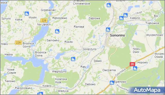 mapa Goręczyno, Goręczyno na mapie Targeo