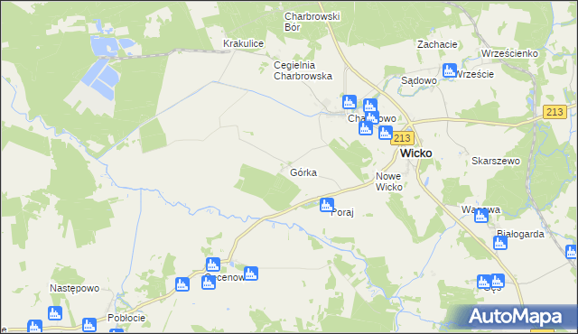 mapa Górka gmina Wicko, Górka gmina Wicko na mapie Targeo