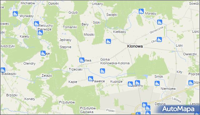 mapa Górka Klonowska-Kolonia, Górka Klonowska-Kolonia na mapie Targeo