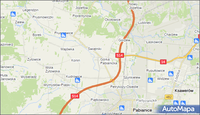 mapa Górka Pabianicka, Górka Pabianicka na mapie Targeo