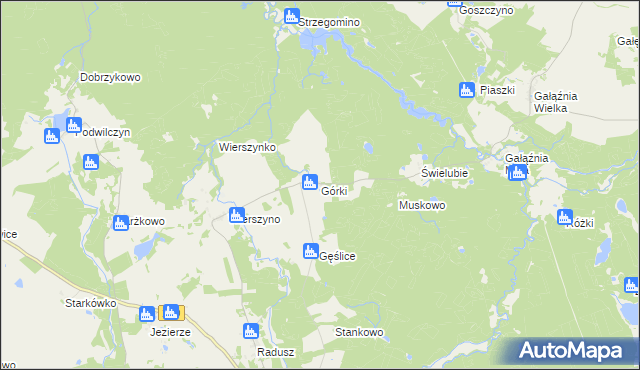 mapa Górki gmina Kołczygłowy, Górki gmina Kołczygłowy na mapie Targeo