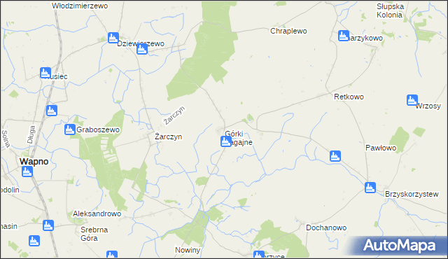 mapa Górki Zagajne, Górki Zagajne na mapie Targeo