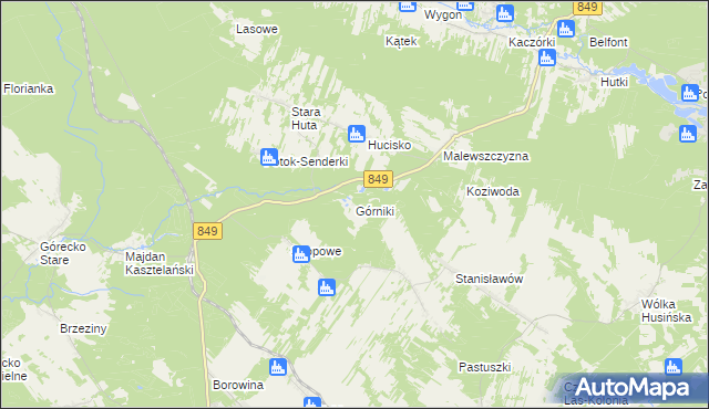 mapa Górniki gmina Józefów, Górniki gmina Józefów na mapie Targeo