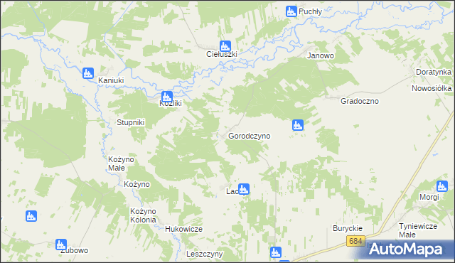 mapa Gorodczyno, Gorodczyno na mapie Targeo