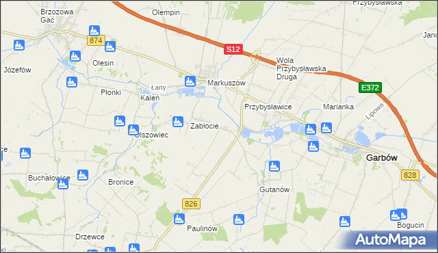 mapa Góry gmina Markuszów, Góry gmina Markuszów na mapie Targeo