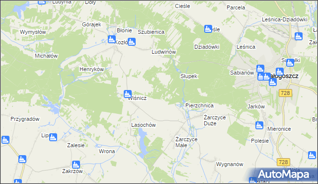 mapa Góry Lasochowskie, Góry Lasochowskie na mapie Targeo