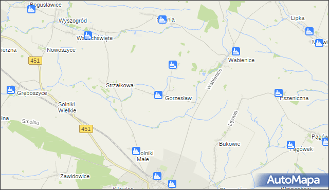 mapa Gorzesław, Gorzesław na mapie Targeo