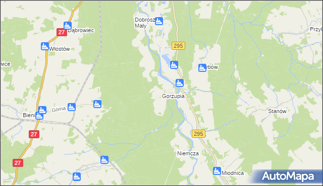 mapa Gorzupia gmina Żagań, Gorzupia gmina Żagań na mapie Targeo