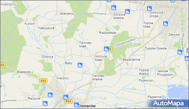 mapa Gorzyce Małe, Gorzyce Małe na mapie Targeo