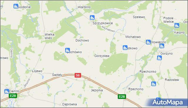 mapa Gorzysław gmina Główczyce, Gorzysław gmina Główczyce na mapie Targeo