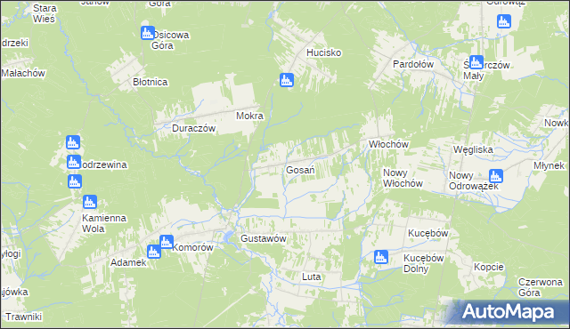 mapa Gosań, Gosań na mapie Targeo