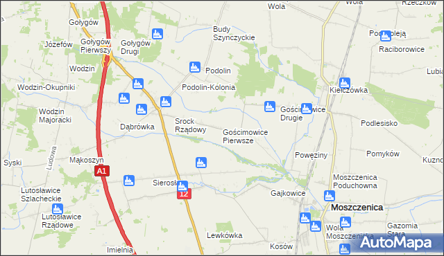 mapa Gościmowice Pierwsze, Gościmowice Pierwsze na mapie Targeo