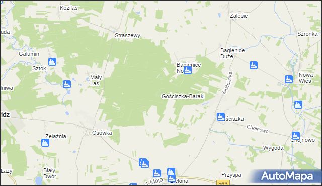 mapa Gościszka-Baraki, Gościszka-Baraki na mapie Targeo