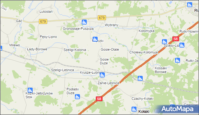 mapa Gosie Duże, Gosie Duże na mapie Targeo