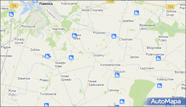 mapa Gośliny, Gośliny na mapie Targeo