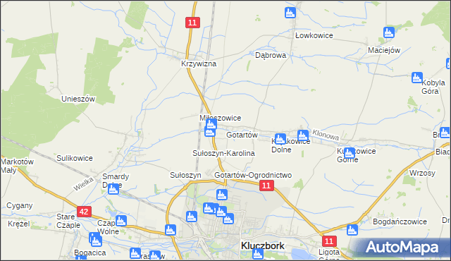 mapa Gotartów, Gotartów na mapie Targeo