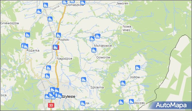 mapa Goworów, Goworów na mapie Targeo