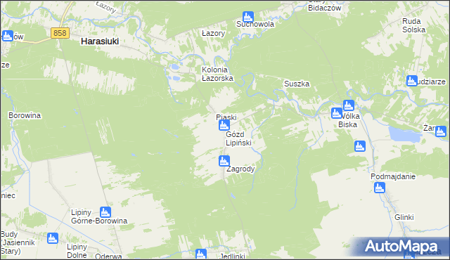 mapa Gózd Lipiński, Gózd Lipiński na mapie Targeo