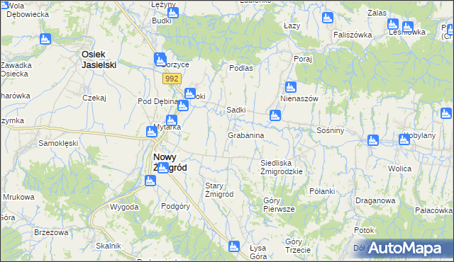 mapa Grabanina, Grabanina na mapie Targeo