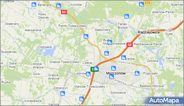 mapa Grabce Józefpolskie, Grabce Józefpolskie na mapie Targeo