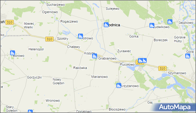 mapa Grabianowo gmina Brodnica, Grabianowo gmina Brodnica na mapie Targeo