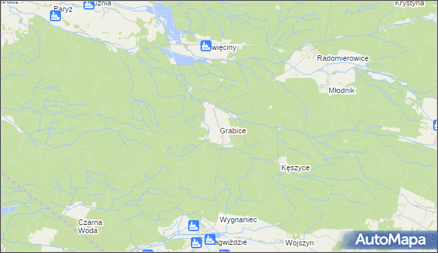 mapa Grabice gmina Murów, Grabice gmina Murów na mapie Targeo