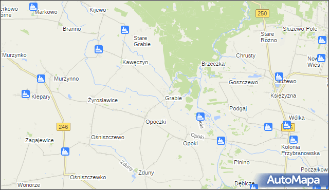 mapa Grabie gmina Aleksandrów Kujawski, Grabie gmina Aleksandrów Kujawski na mapie Targeo