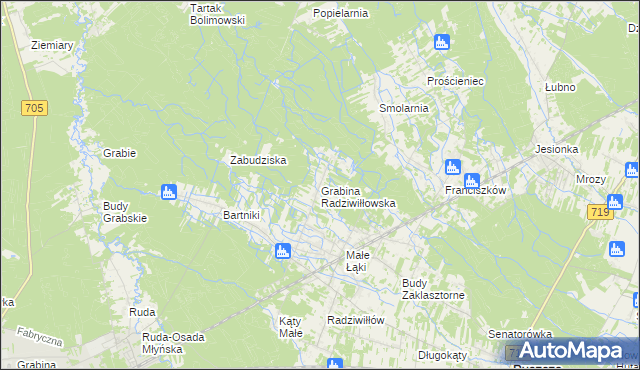 mapa Grabina Radziwiłłowska, Grabina Radziwiłłowska na mapie Targeo