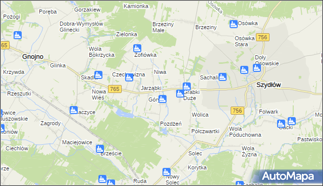 mapa Grabki Małe, Grabki Małe na mapie Targeo