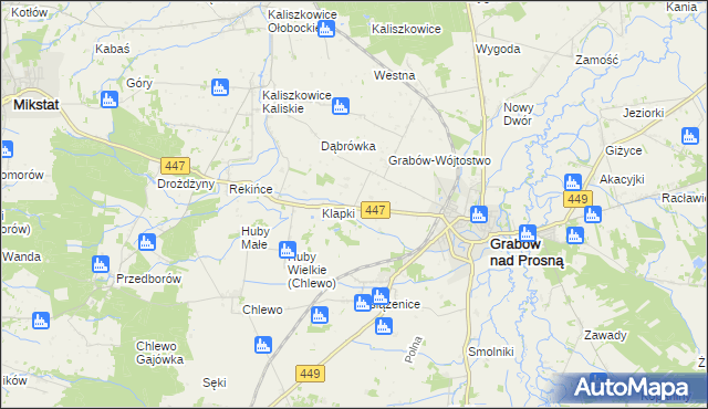 mapa Grabów-Pustkowie, Grabów-Pustkowie na mapie Targeo