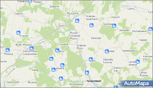 mapa Grabów Rycki, Grabów Rycki na mapie Targeo