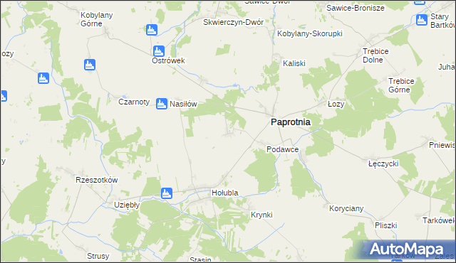 mapa Grabowiec gmina Paprotnia, Grabowiec gmina Paprotnia na mapie Targeo