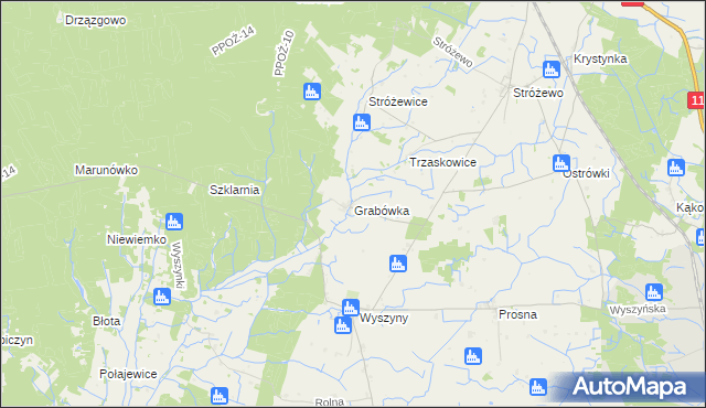 mapa Grabówka gmina Budzyń, Grabówka gmina Budzyń na mapie Targeo