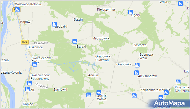 mapa Grabówka Ukazowa, Grabówka Ukazowa na mapie Targeo