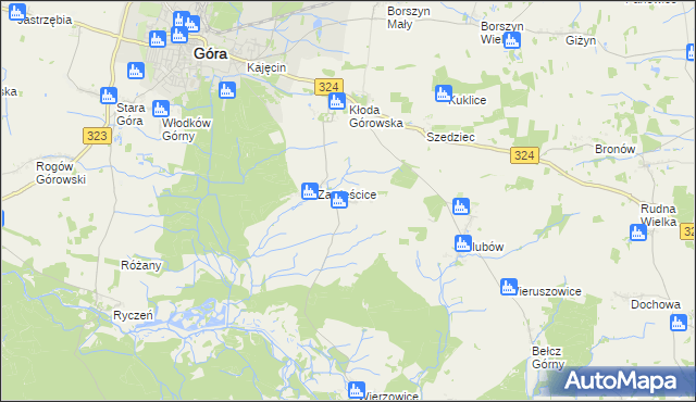 mapa Grabowno, Grabowno na mapie Targeo