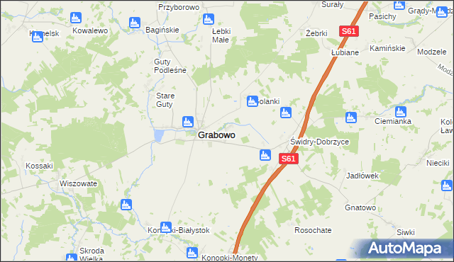 mapa Grabowskie, Grabowskie na mapie Targeo